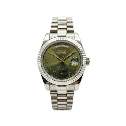 Seiko Day-Date Olive Arabic Dial