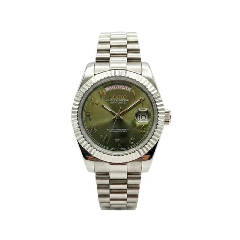 Seiko Day-Date Olive Arabic Dial